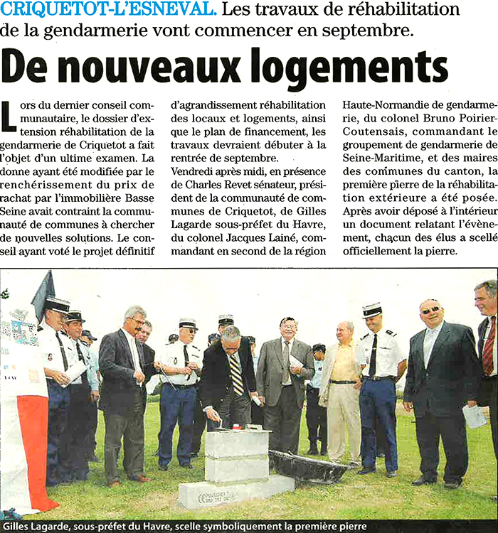 Le Havre Presse - Réhabilitation / extension de la Gendarmerie