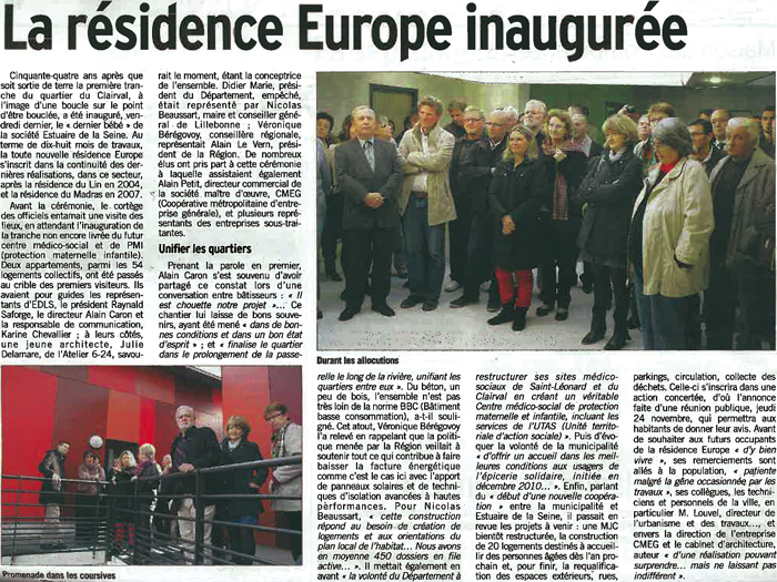 Le Courrier Cauchois - Résidence Europe à Lillebonne