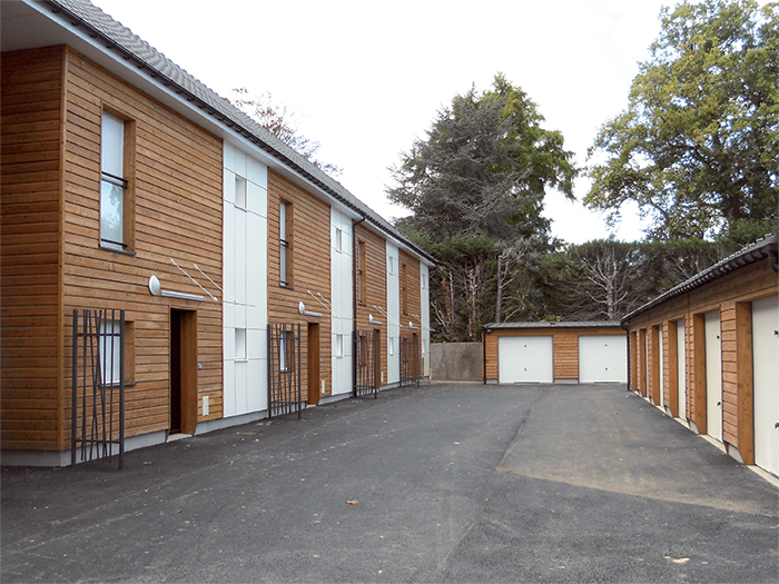 Vue des logements depuis la cour intérieur - 14 logements individuels PSLA, labellisé Cerqual H&E