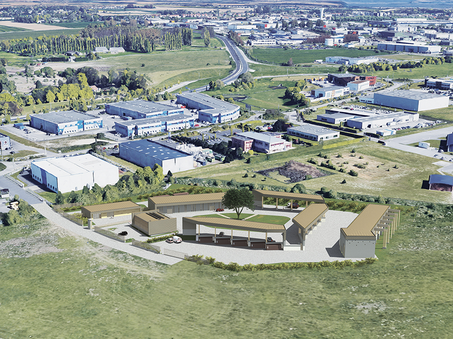 Vue générale - Centre de recyclage, recyclerie, bureaux et aire de stockage