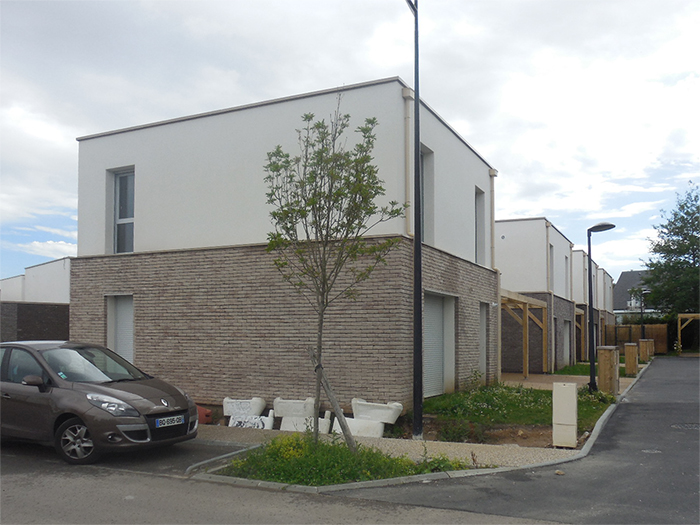 Vue des maisons depuis la rue - Conception de 29 maisons individuelles