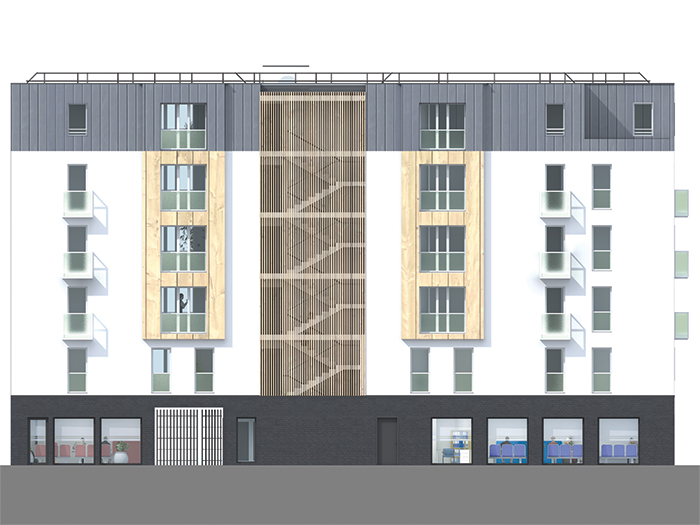 Façade principale - Résidence La Lison, 10 logements collectifs H&E