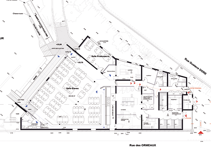 Plan du restaurant scolaire - Restaurant scolaire du collège des Ormeaux