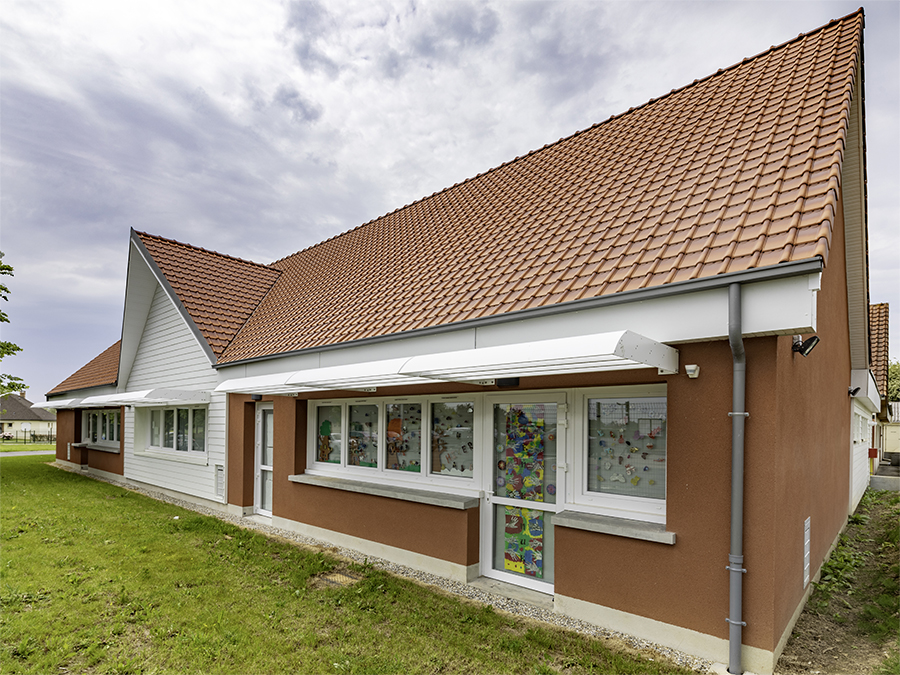 Vue de l'extension depuis la rue - Extension du groupe scolaire Eric Tabarly