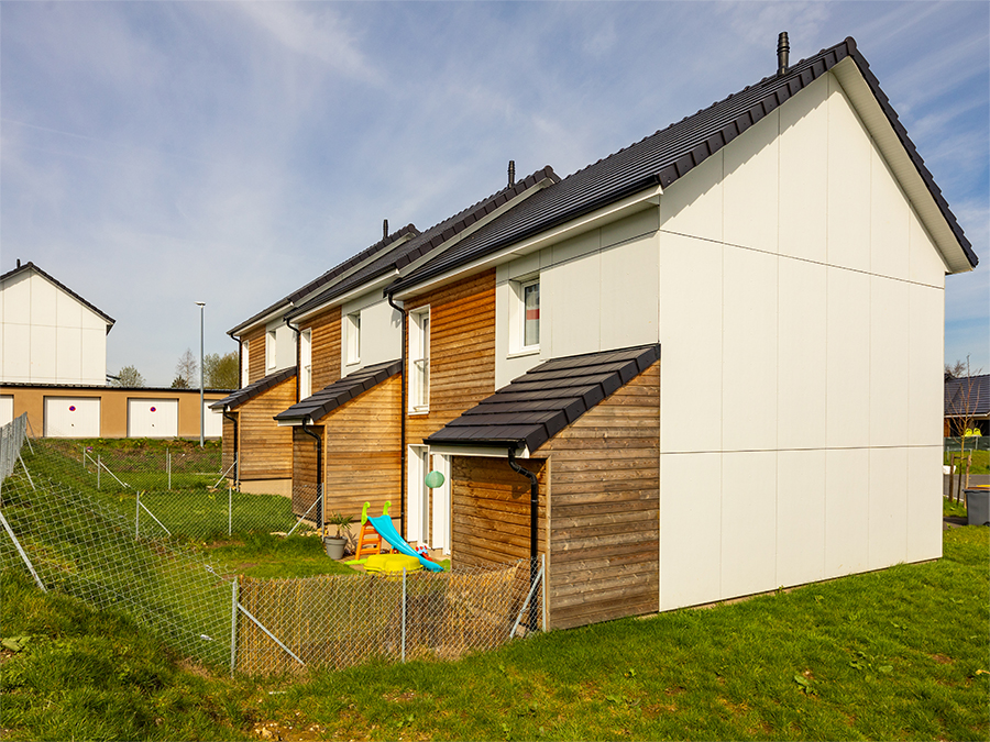 Vue des maisons groupées - Les Longs Jardins, 78 logements individuels & collectifs