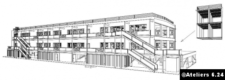 Les bâtiments biosourcés et modulables de la CODAH au Havre, sur lecourrierdelarchitecte.com