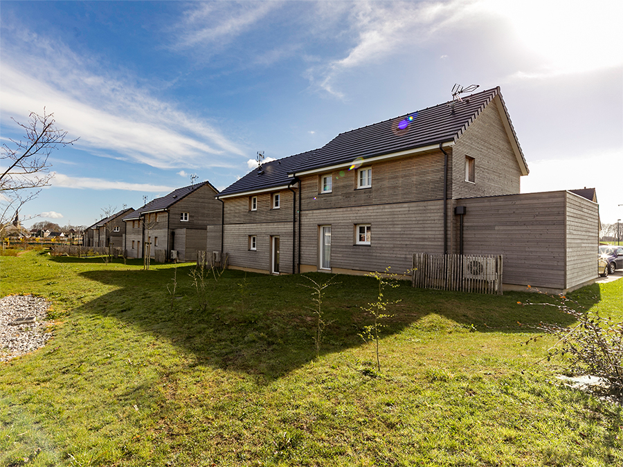 Vue des logements de l'îlot A depuis la noue - 18 logements individuels & collectifs