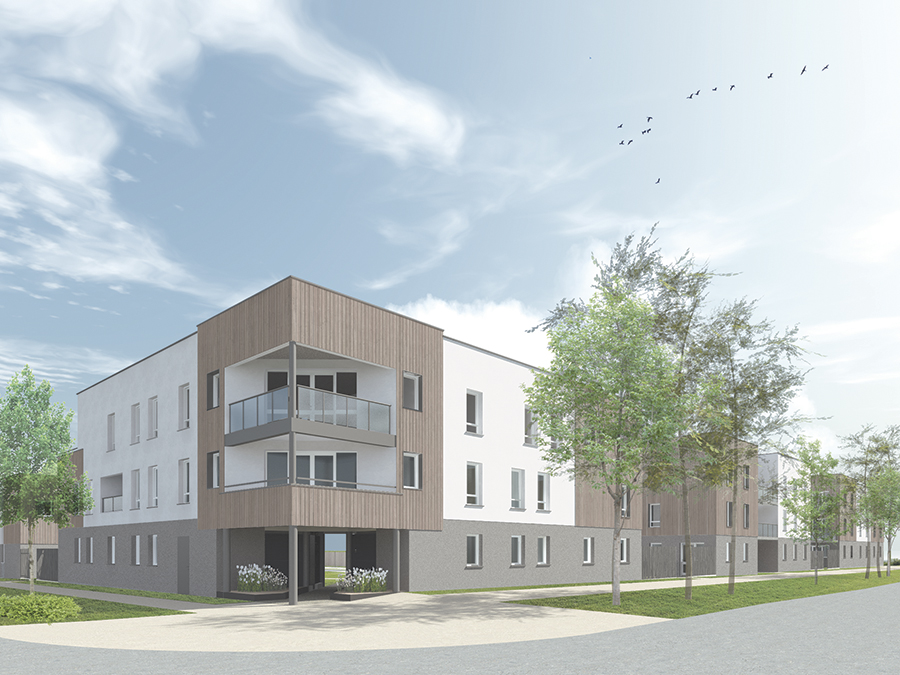 Vue des logements intermédiaires - 45 logements intermédiaires et individuels