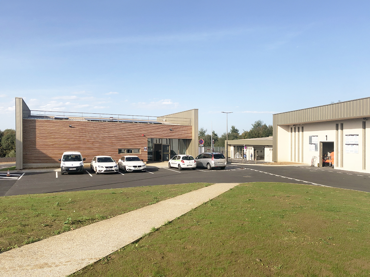 Vue aerienne du futur projet - Centre de recyclage, recyclerie, bureaux et aire de stockage