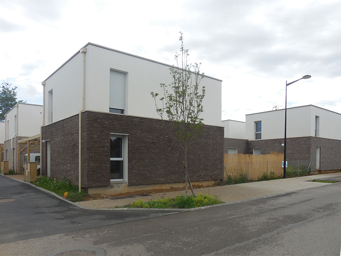 Vue des maisons depuis la rue - Conception de 29 maisons individuelles