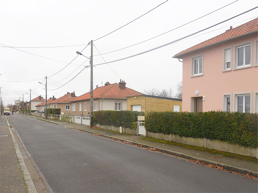 Vue sur les logements réhabilités - Cité Jardin, Réhabilitation de 67 logements individuels