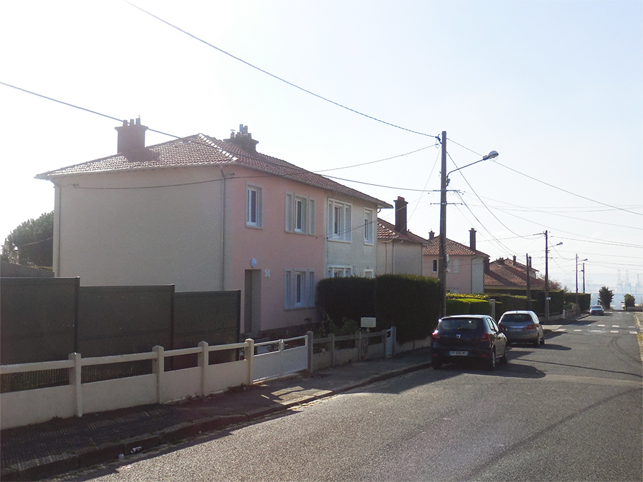 Vue sur les logements réhabilités - Cité Jardin, Réhabilitation de 67 logements individuels