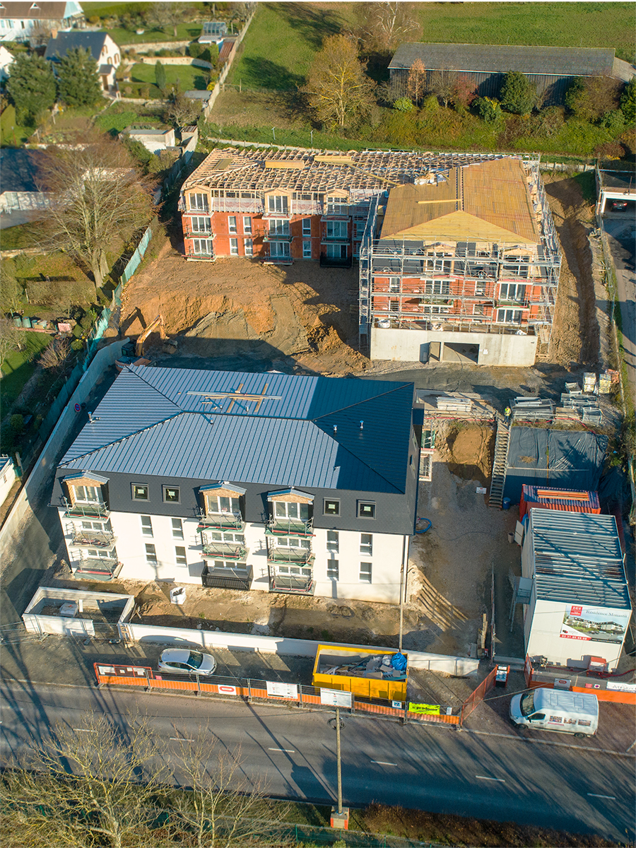 Vue chantier - Revêtements et toitures - 47 logements collectifs