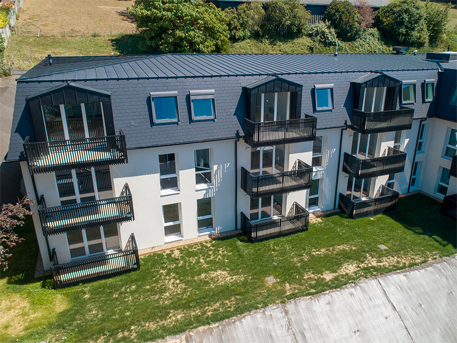 Vue drone des balcons - 47 logements collectifs