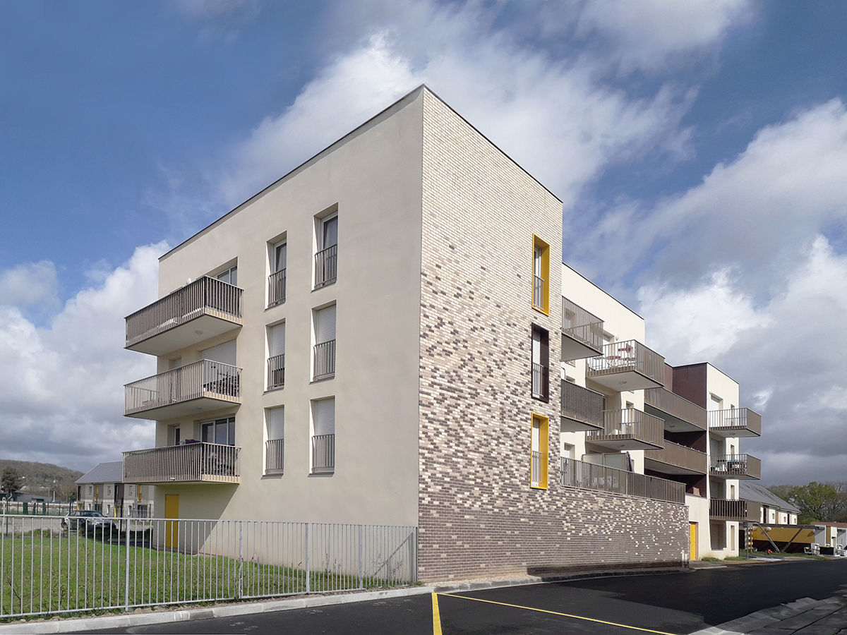 Perspective de l'immeuble collectif - 60 logements individuels & collectifs