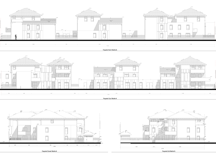 Façades de la Maille A - Ensemble de 40 logements collectifs